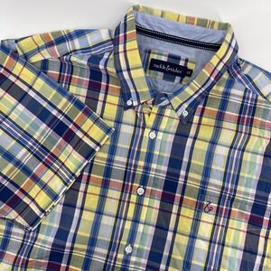Tackle & Tides Plaid Button Up Short Sleeve‎ Shirt XXL